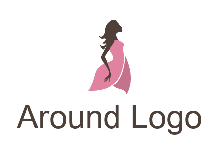 silhouette glamour girl wearing shoulder less dress logo
