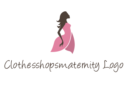 silhouette glamour girl wearing shoulder less dress logo
