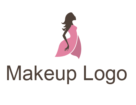 silhouette glamour girl wearing shoulder less dress logo