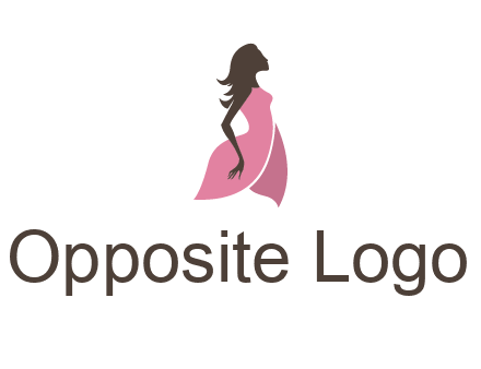 silhouette glamour girl wearing shoulder less dress logo