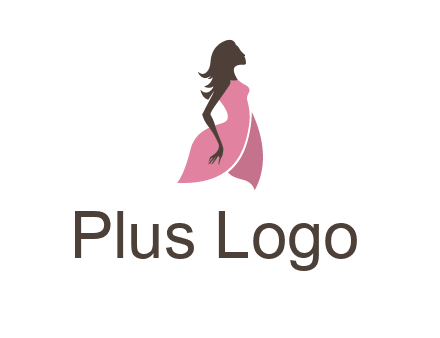 silhouette glamour girl wearing shoulder less dress logo