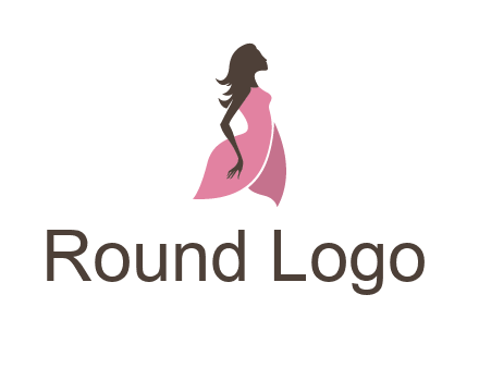 silhouette glamour girl wearing shoulder less dress logo