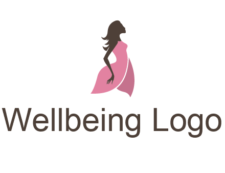 silhouette glamour girl wearing shoulder less dress logo
