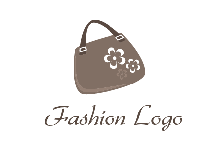 ladies hand purse incorporate with flower logo