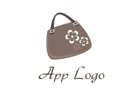 ladies hand purse incorporate with flower logo