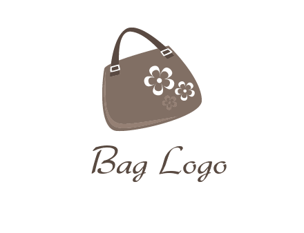 ladies hand purse incorporate with flower logo