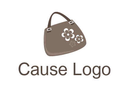 ladies hand purse incorporate with flower logo