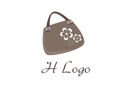 ladies hand purse incorporate with flower logo