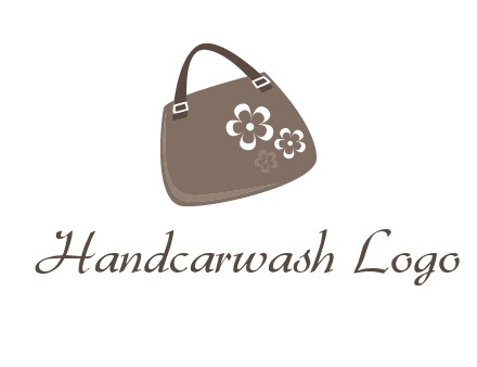 ladies hand purse incorporate with flower logo
