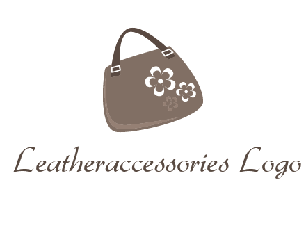ladies hand purse incorporate with flower logo