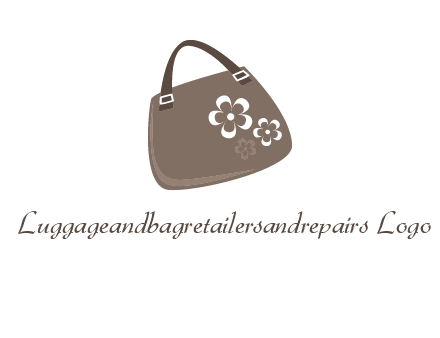 ladies hand purse incorporate with flower logo