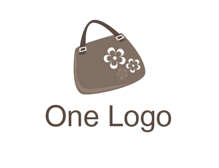 ladies hand purse incorporate with flower logo