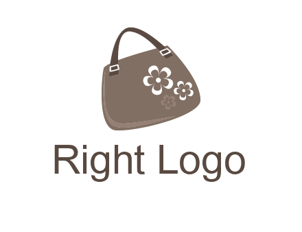 ladies hand purse incorporate with flower logo