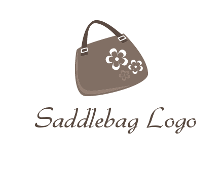 ladies hand purse incorporate with flower logo