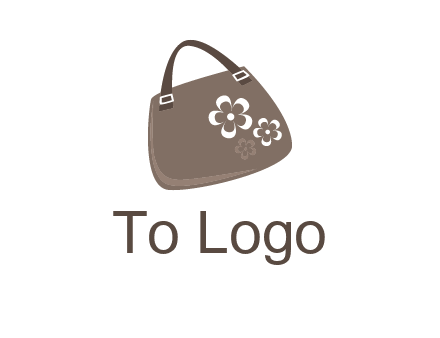 ladies hand purse incorporate with flower logo