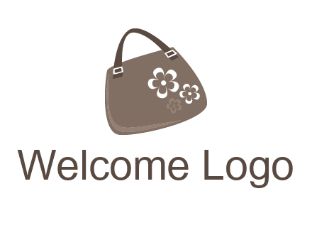 ladies hand purse incorporate with flower logo