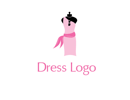 girl dress and scarf with glass and necklace logo