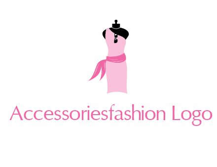 girl dress and scarf with glass and necklace logo