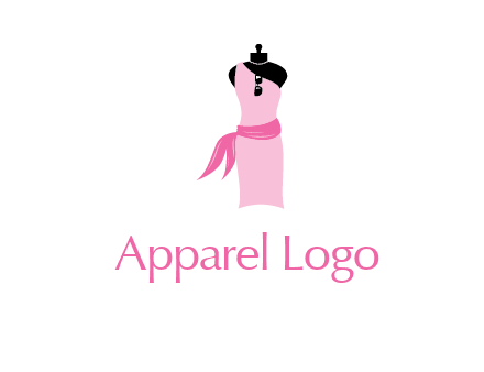 girl dress and scarf with glass and necklace logo