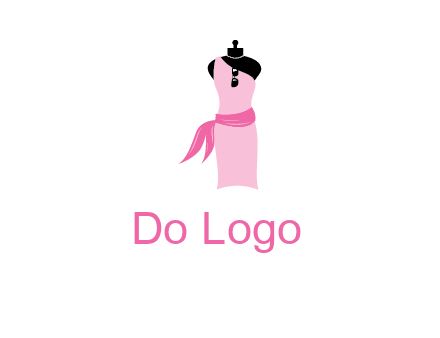 girl dress and scarf with glass and necklace logo