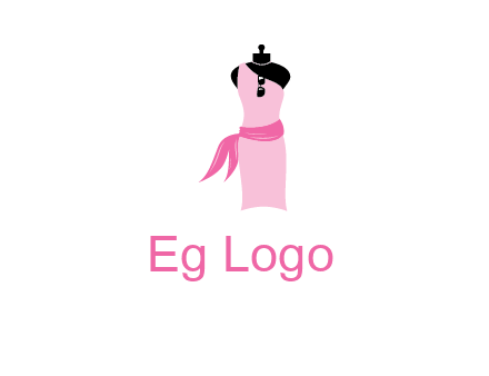 girl dress and scarf with glass and necklace logo
