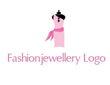 girl dress and scarf with glass and necklace logo
