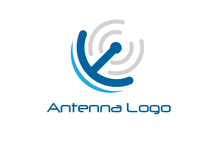 Dish with antenna signals logo