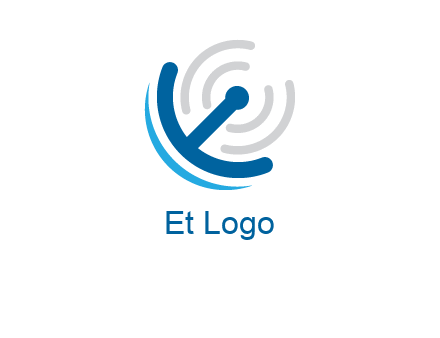 Dish with antenna signals logo