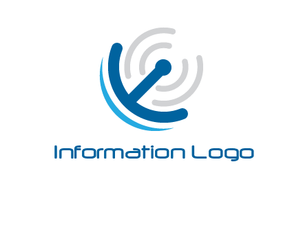 Dish with antenna signals logo