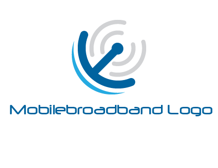 Dish with antenna signals logo