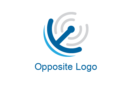 Dish with antenna signals logo