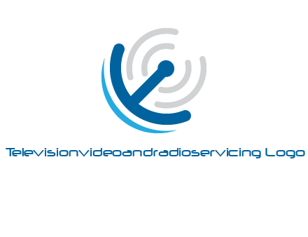 Dish with antenna signals logo