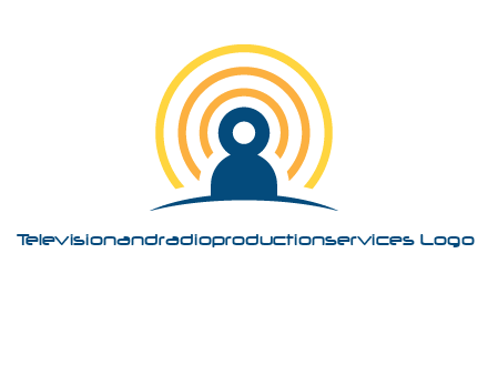 abstract person placed in front of communication circles logo