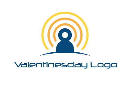 abstract person placed in front of communication circles logo