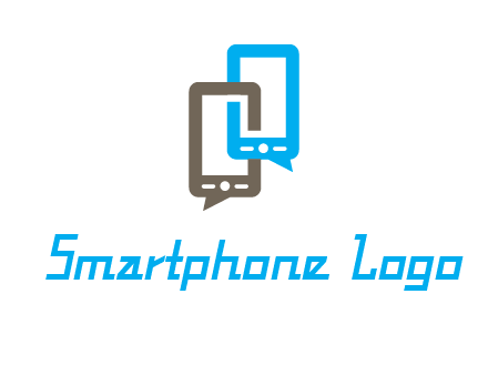 two cell phone incorporated with speech bubbles logo