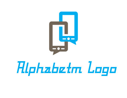 two cell phone incorporated with speech bubbles logo
