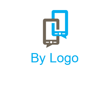two cell phone incorporated with speech bubbles logo