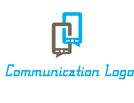 two cell phone incorporated with speech bubbles logo
