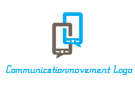 two cell phone incorporated with speech bubbles logo