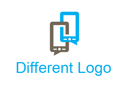 two cell phone incorporated with speech bubbles logo