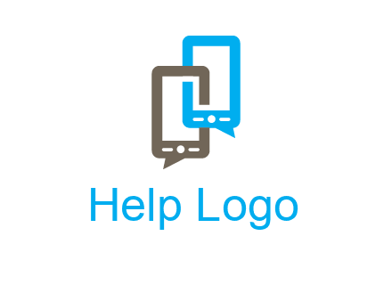 two cell phone incorporated with speech bubbles logo