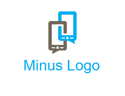 two cell phone incorporated with speech bubbles logo