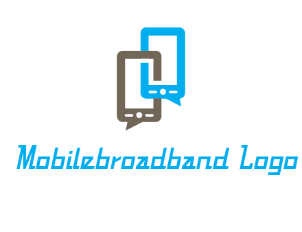 two cell phone incorporated with speech bubbles logo