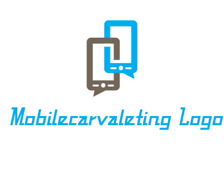two cell phone incorporated with speech bubbles logo