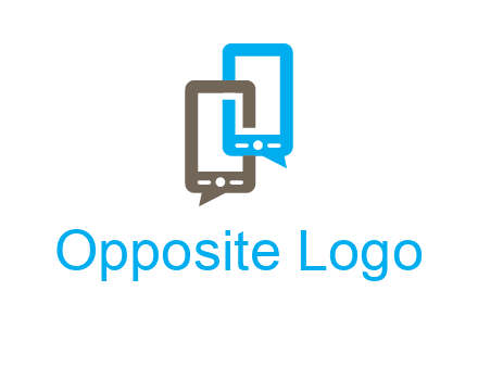 two cell phone incorporated with speech bubbles logo