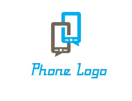 two cell phone incorporated with speech bubbles logo