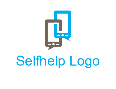 two cell phone incorporated with speech bubbles logo