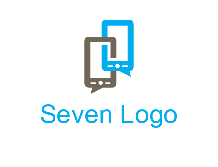 two cell phone incorporated with speech bubbles logo