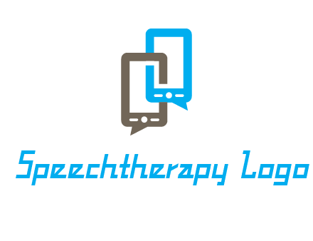two cell phone incorporated with speech bubbles logo