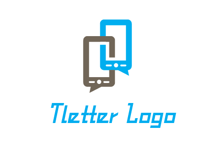 two cell phone incorporated with speech bubbles logo